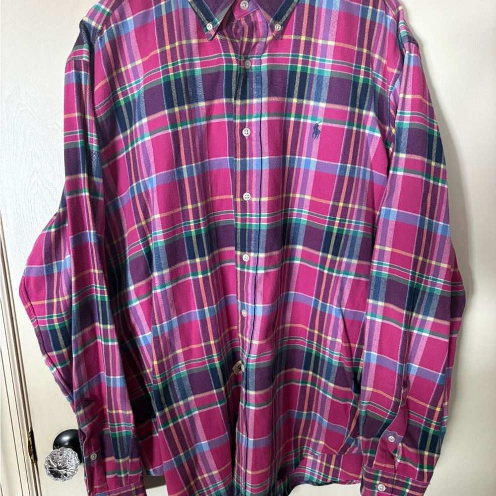 Ralph Lauren Pink and Blue Plaid Shirt